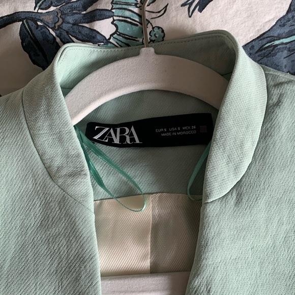 Zara green blazer with fabric belt - Picture 3 of 13